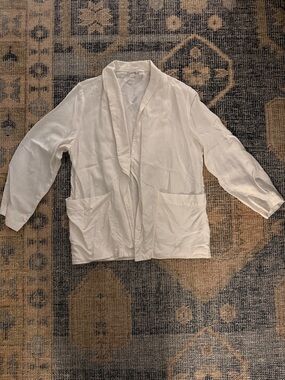 Apiece Apart Cream Open-Front Relaxed Jacket